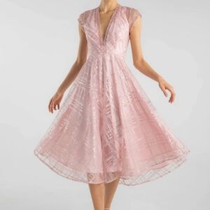 SAU LEE Elegant Pink Evening Dress With Lace ($1000 US)